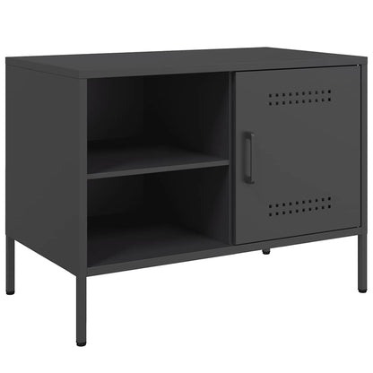 vidaXL TV Cabinet Black 68x39x50.5 cm Steel