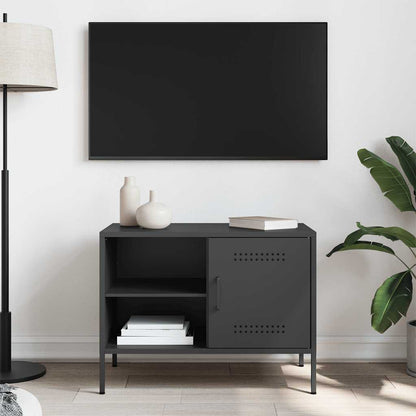 vidaXL TV Cabinet Black 68x39x50.5 cm Steel
