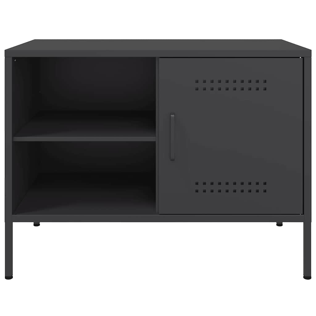 vidaXL TV Cabinet Black 68x39x50.5 cm Steel