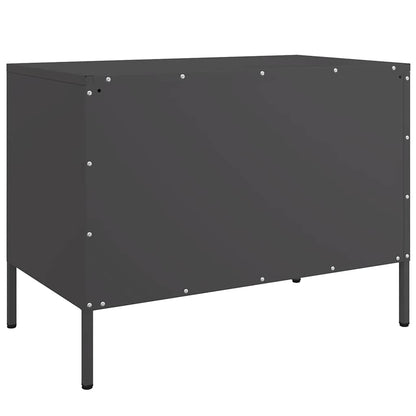 vidaXL TV Cabinet Black 68x39x50.5 cm Steel