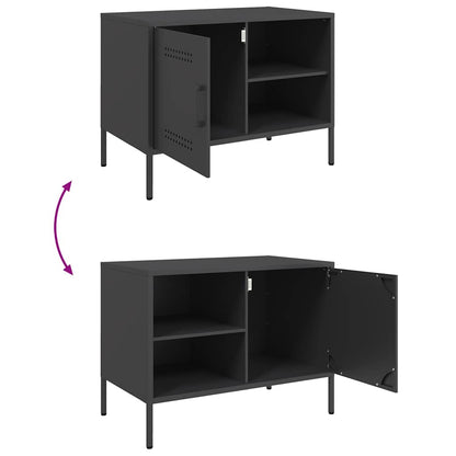 vidaXL TV Cabinet Black 68x39x50.5 cm Steel