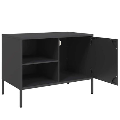 vidaXL TV Cabinet Black 68x39x50.5 cm Steel