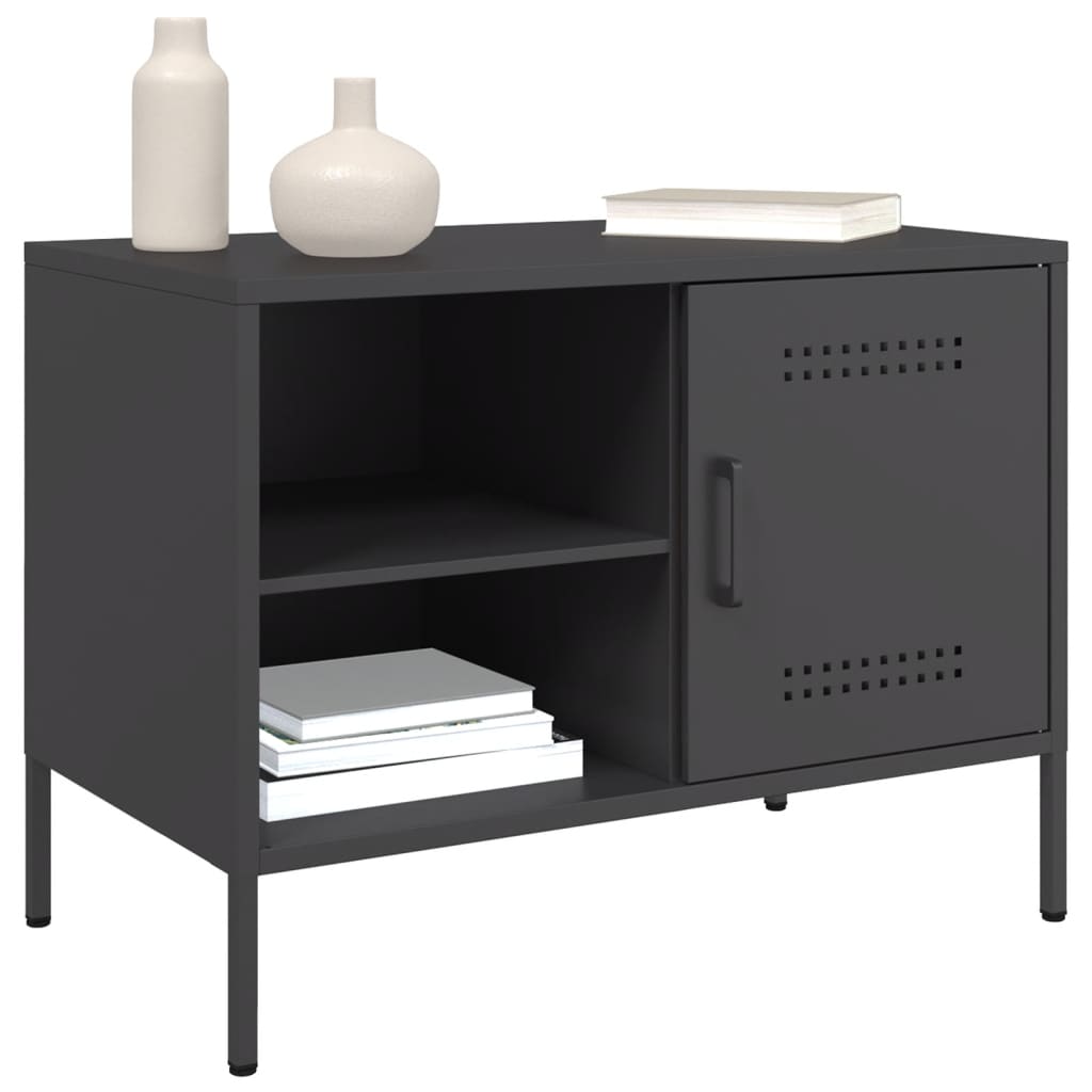 vidaXL TV Cabinets 2 pcs Black 68x39x50.5 cm Steel