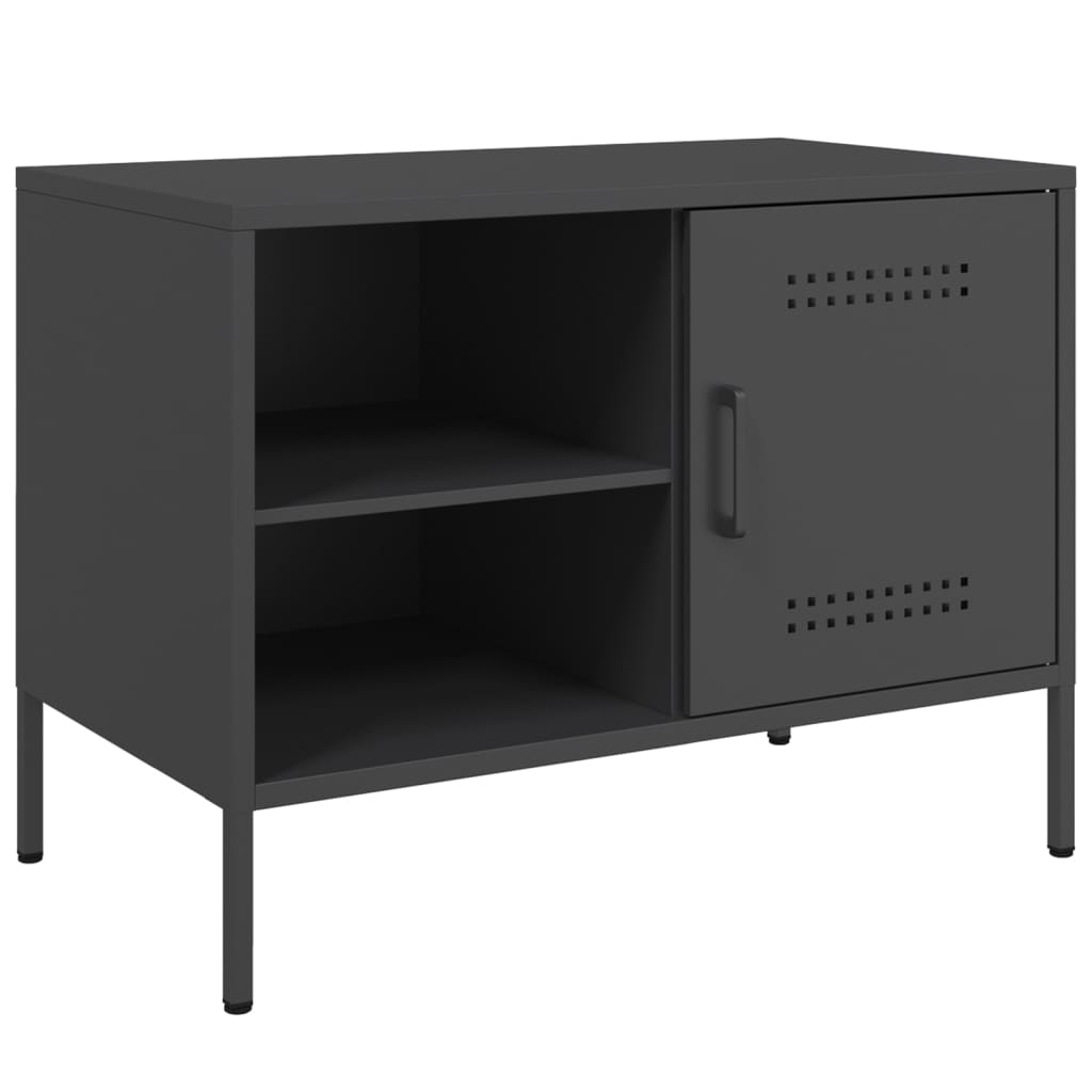 vidaXL TV Cabinets 2 pcs Black 68x39x50.5 cm Steel