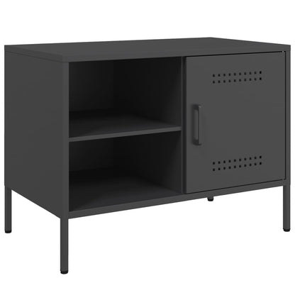 vidaXL TV Cabinets 2 pcs Black 68x39x50.5 cm Steel