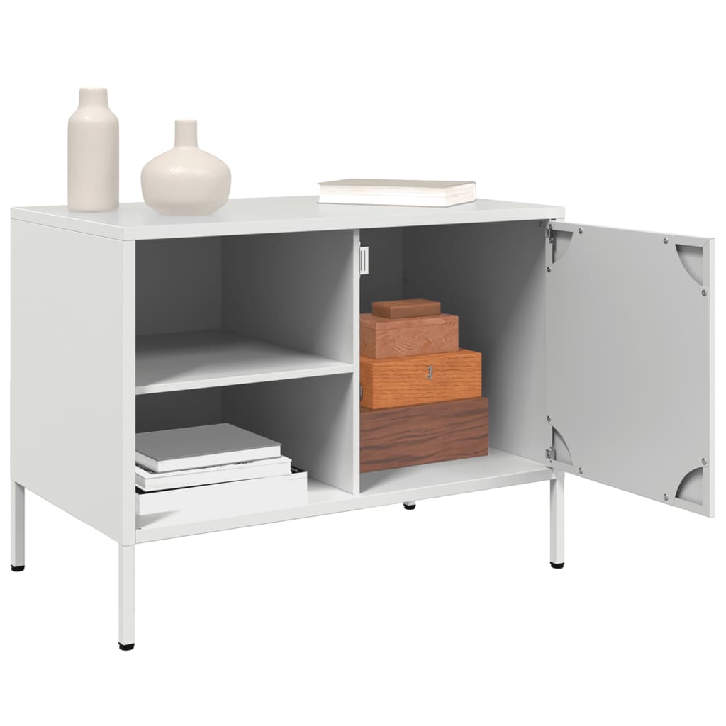 vidaXL TV Cabinet White 68x39x50.5 cm Steel