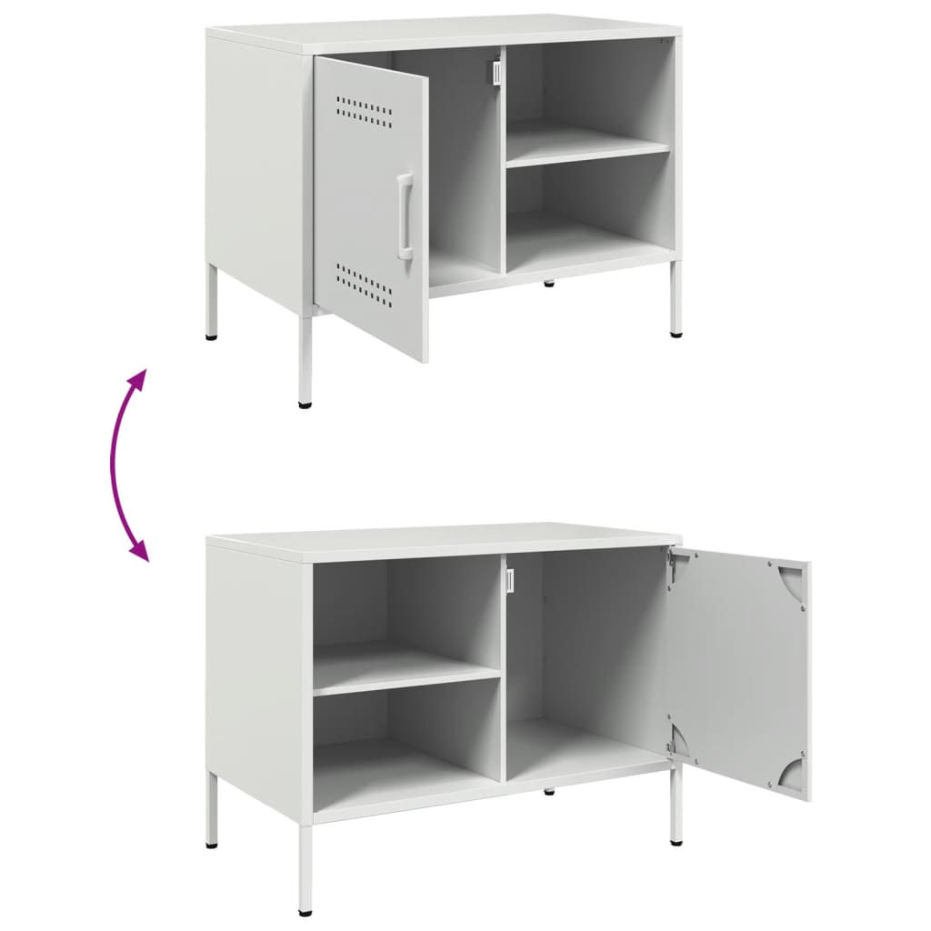 vidaXL TV Cabinet White 68x39x50.5 cm Steel