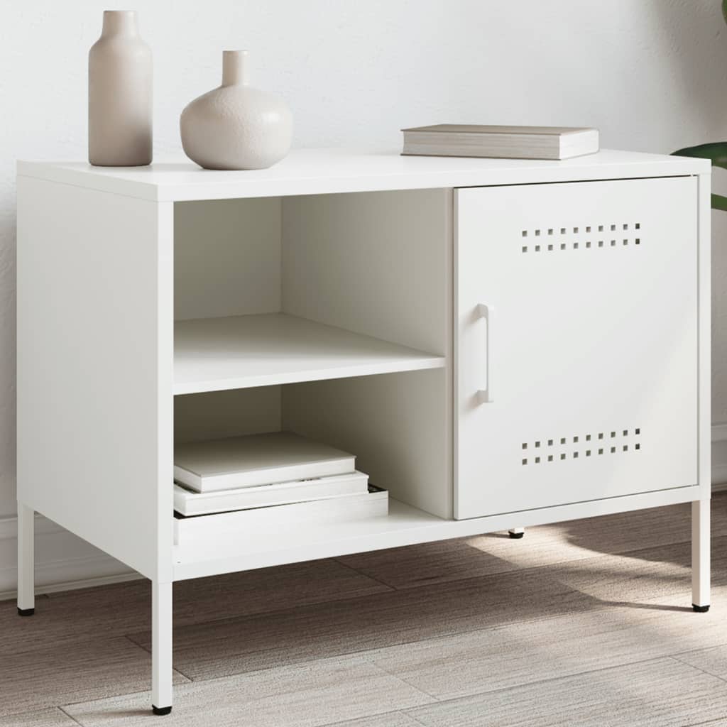 vidaXL TV Cabinet White 68x39x50.5 cm Steel