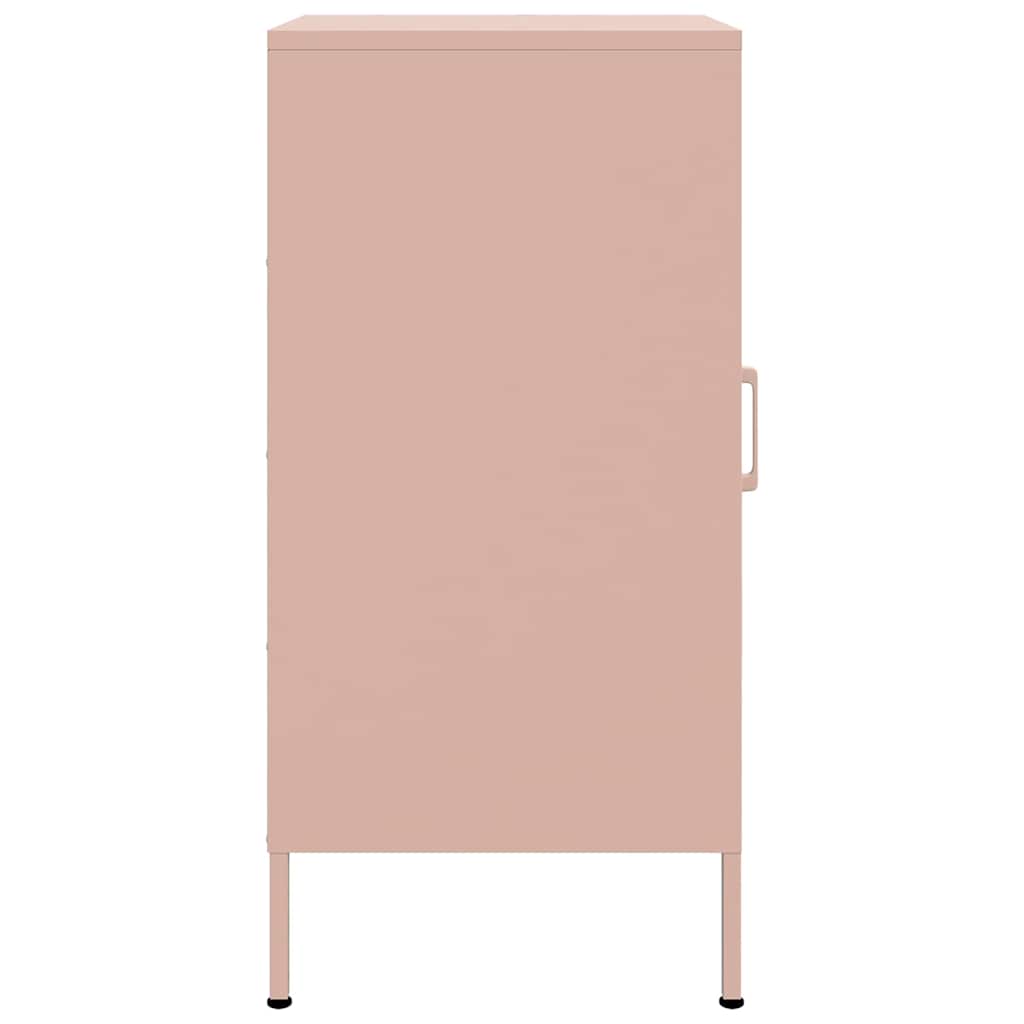 vidaXL Sideboards 2 pcs Pink 36x39x79 cm Steel