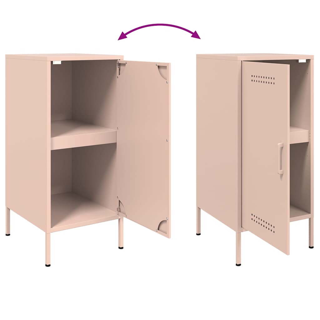 vidaXL Sideboards 2 pcs Pink 36x39x79 cm Steel