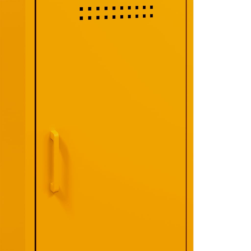 vidaXL Sideboards 2 pcs Mustard Yellow 36x39x79 cm Steel
