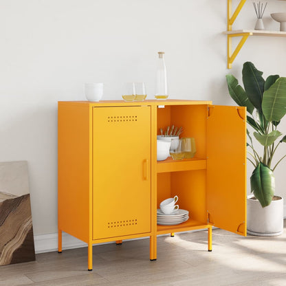 vidaXL Sideboards 2 pcs Mustard Yellow 36x39x79 cm Steel