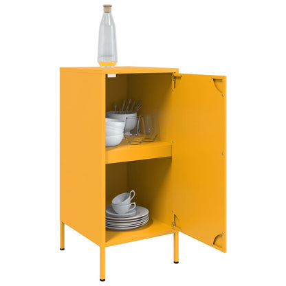 vidaXL Sideboards 2 pcs Mustard Yellow 36x39x79 cm Steel