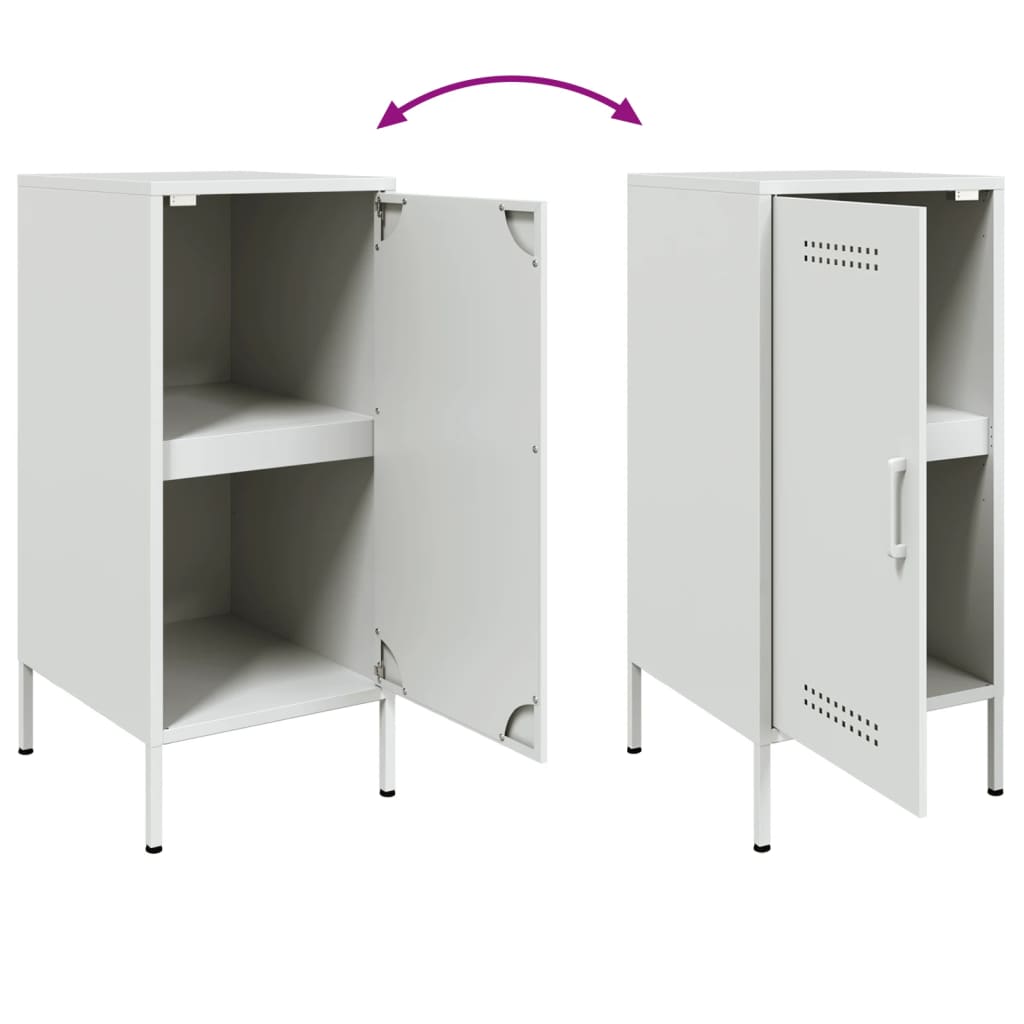 vidaXL Sideboards 2 pcs White 36x39x79 cm Steel