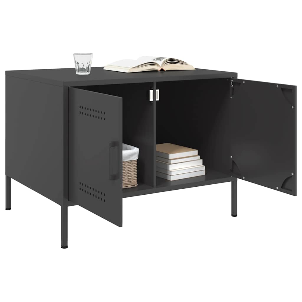 vidaXL Coffee Table Black 68x50x50,5 cm Steel