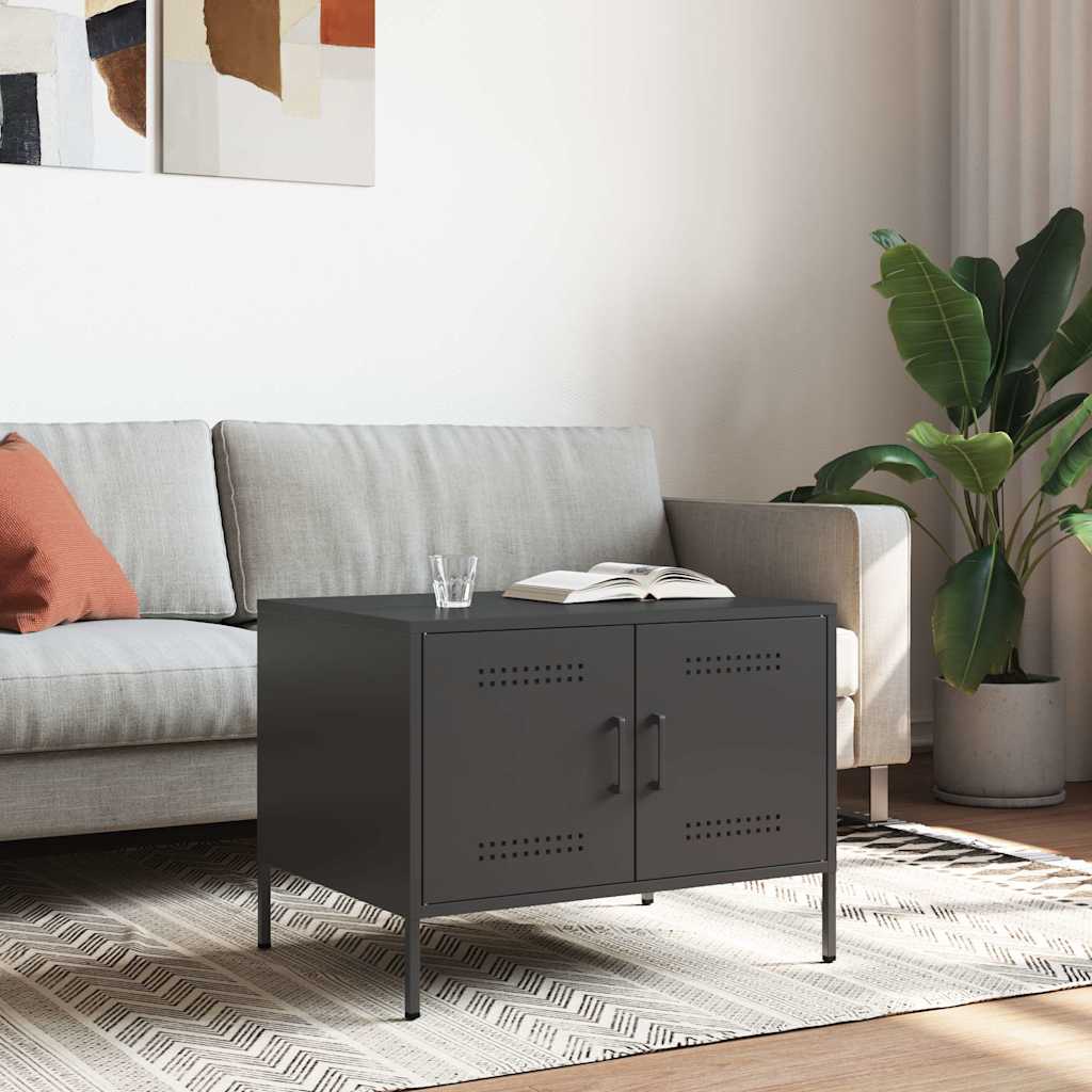 vidaXL Coffee Table Black 68x50x50,5 cm Steel