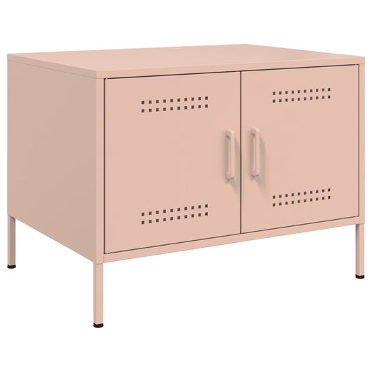 vidaXL Coffee Table Pink 68x50x50,5 cm Steel