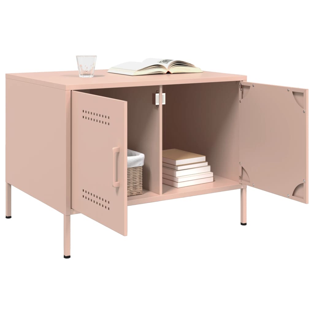 vidaXL Coffee Table Pink 68x50x50,5 cm Steel