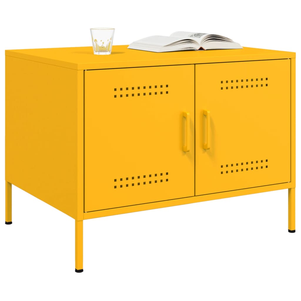 vidaXL Coffee Table Mustard Yellow 68x50x50,5 cm Steel