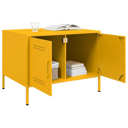 vidaXL Coffee Table Mustard Yellow 68x50x50,5 cm Steel