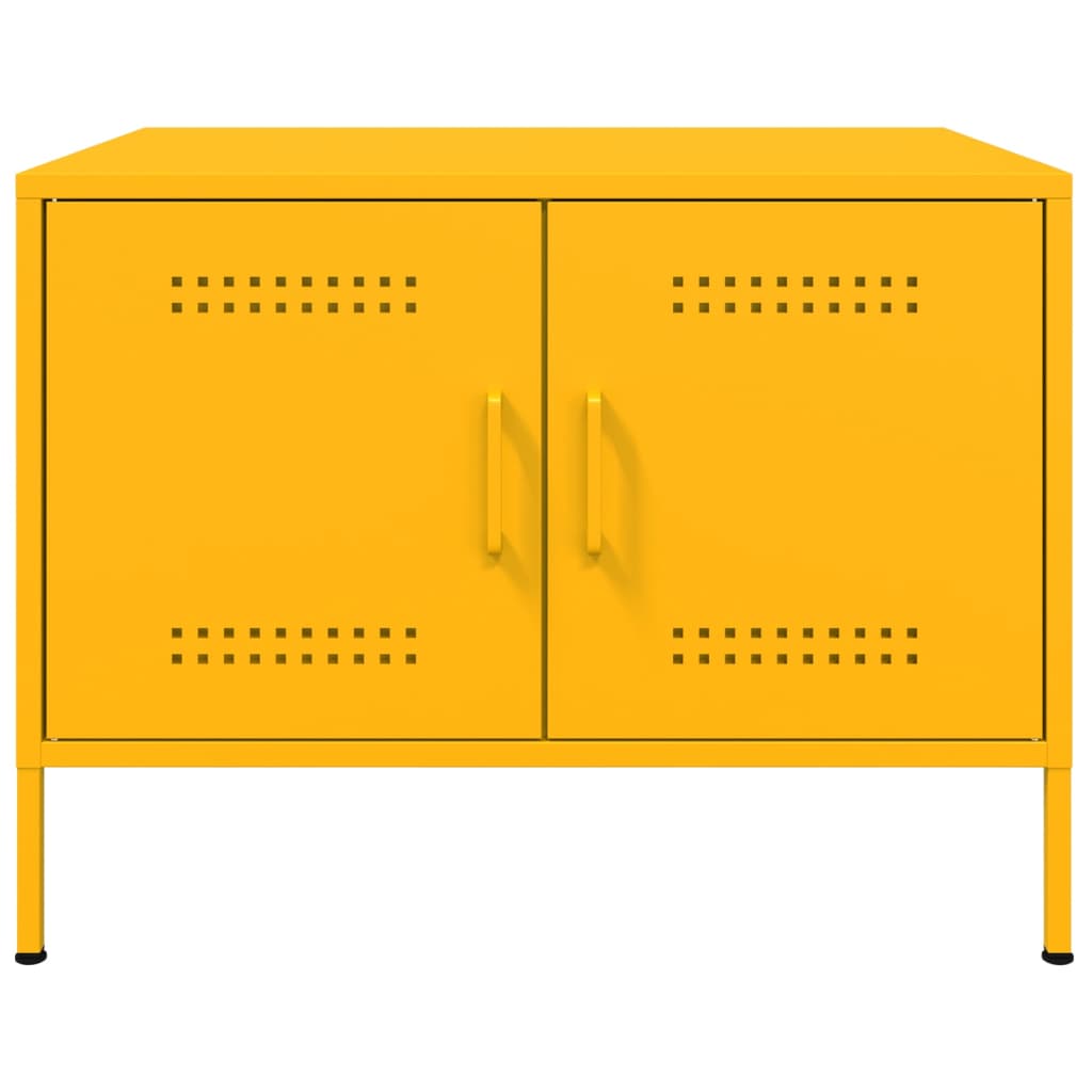 vidaXL Coffee Table Mustard Yellow 68x50x50.5 cm Steel