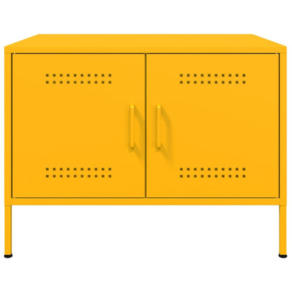 vidaXL Coffee Table Mustard Yellow 68x50x50.5 cm Steel