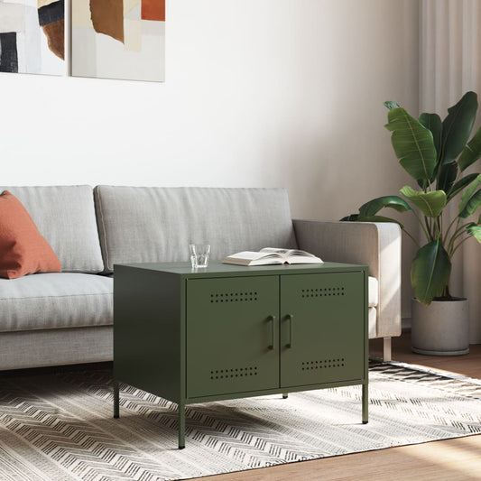 vidaXL Coffee Table Olive Green 68x50x50,5 cm Steel