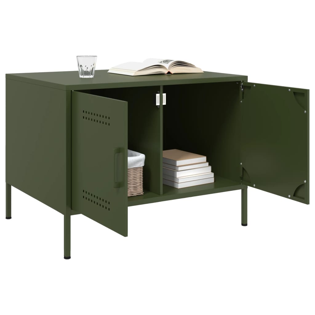 vidaXL Coffee Table Olive Green 68x50x50,5 cm Steel