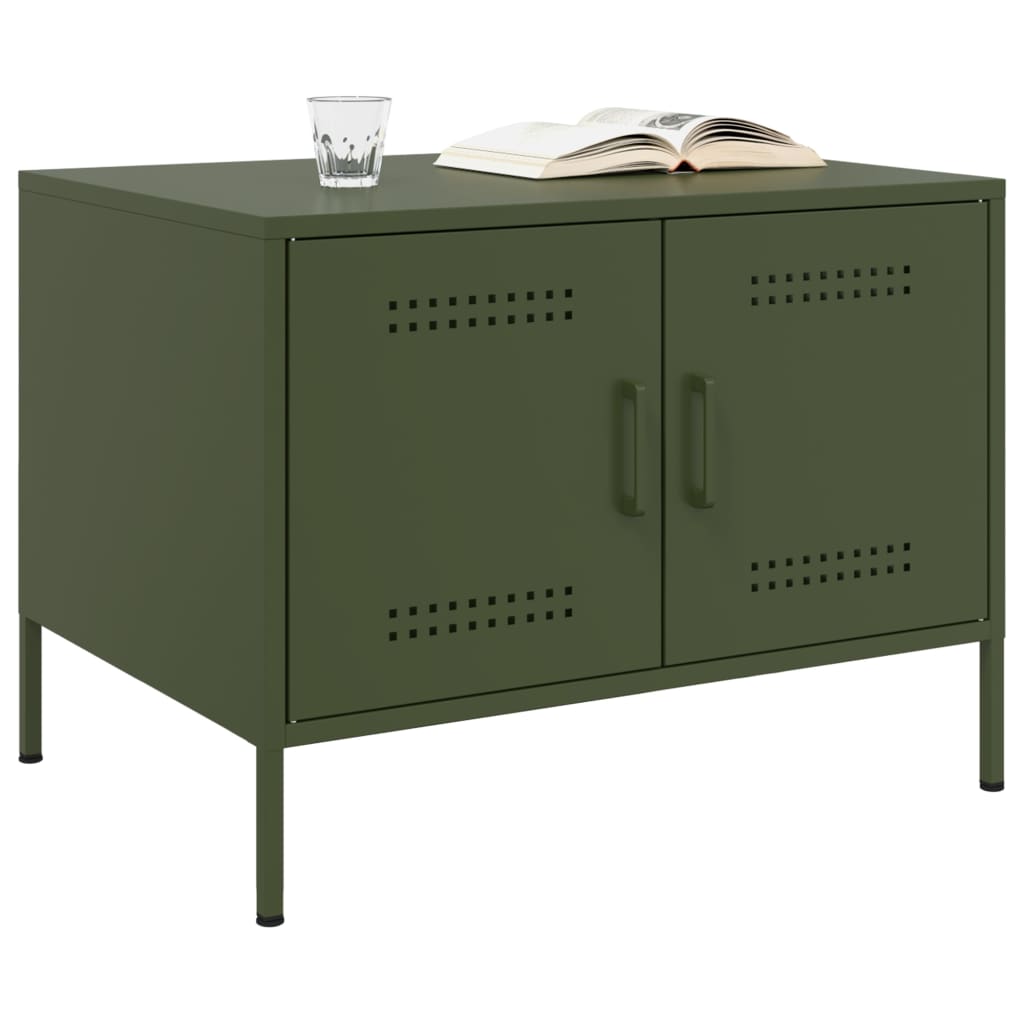 vidaXL Coffee Table Olive Green 68x50x50,5 cm Steel