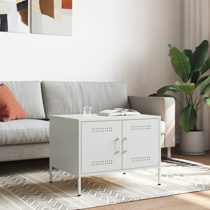 vidaXL Coffee Table White 68x50x50.5 cm Steel