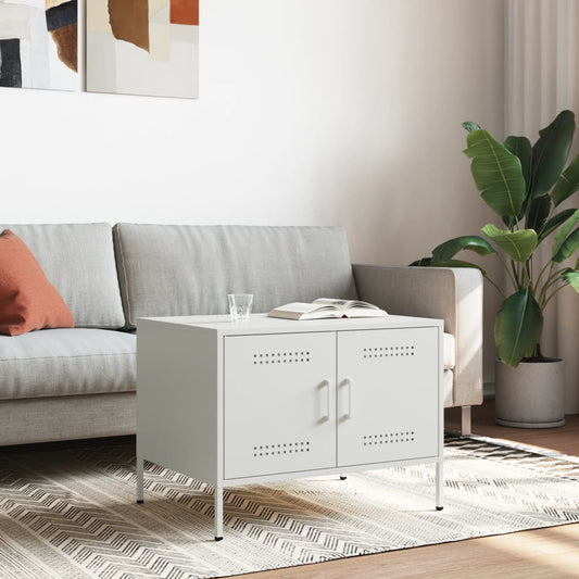 vidaXL Coffee Table White 68x50x50.5 cm Steel