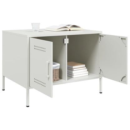 vidaXL Coffee Table White 68x50x50.5 cm Steel