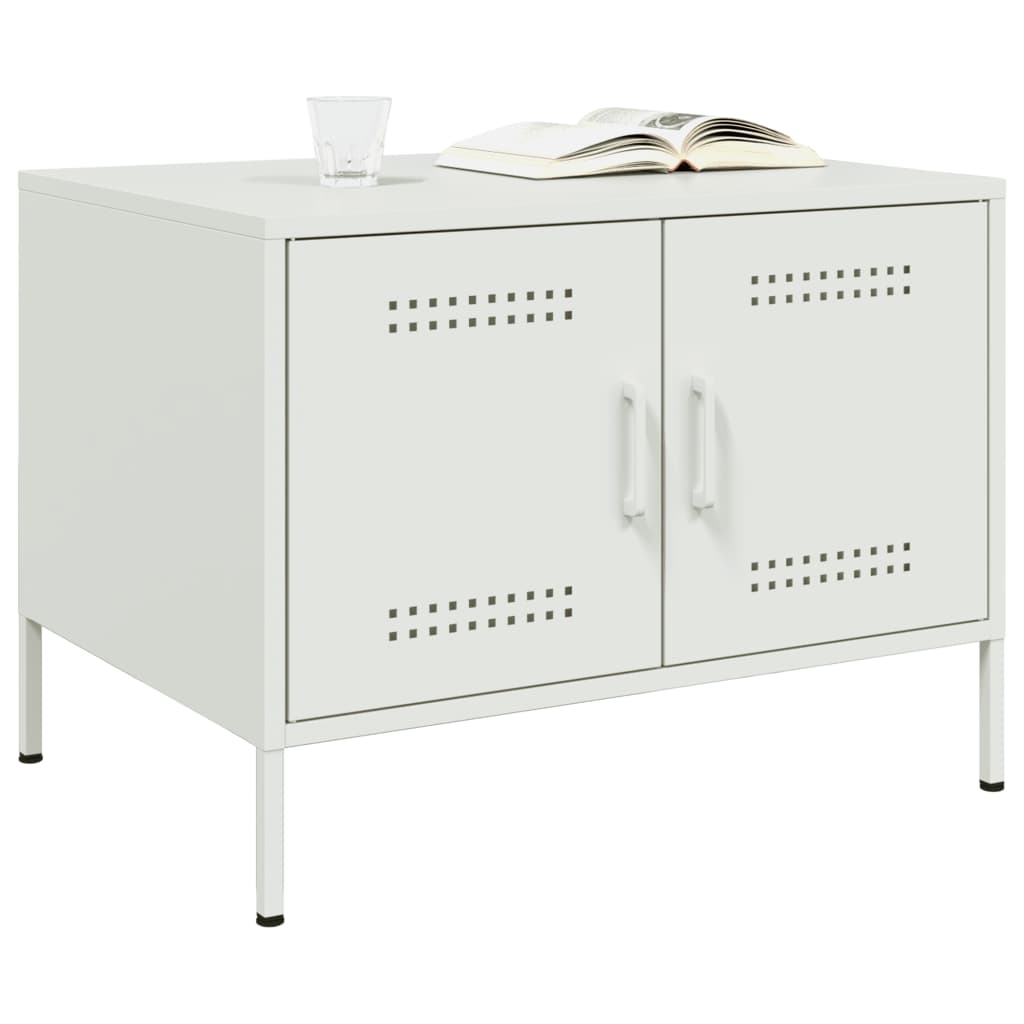vidaXL Coffee Table White 68x50x50,5 cm Steel