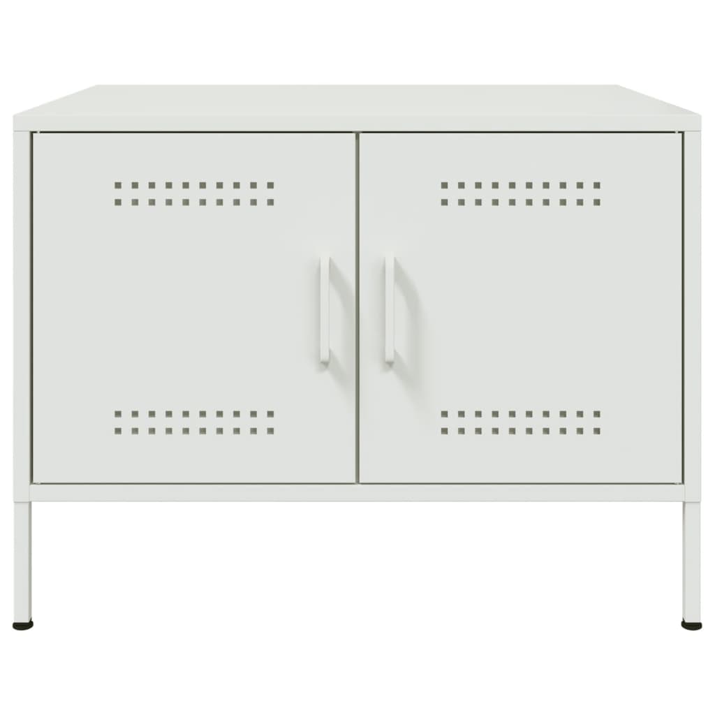 vidaXL Coffee Table White 68x50x50.5 cm Steel
