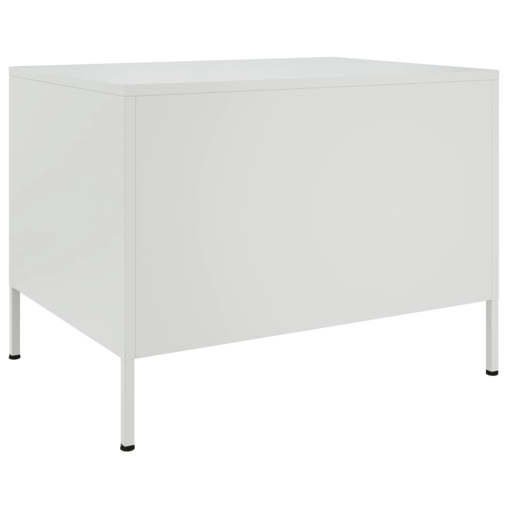 vidaXL Coffee Table White 68x50x50.5 cm Steel