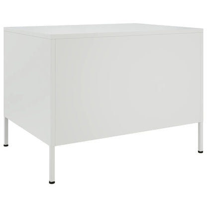 vidaXL Coffee Table White 68x50x50.5 cm Steel