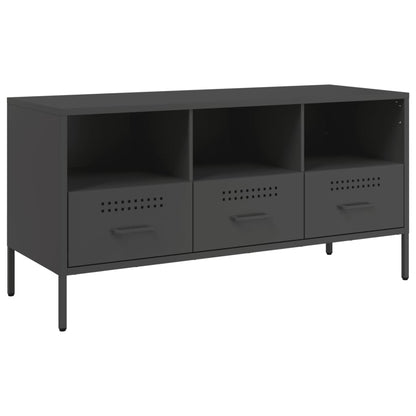 vidaXL TV Cabinet Black 100.5x39x50.5 cm Steel