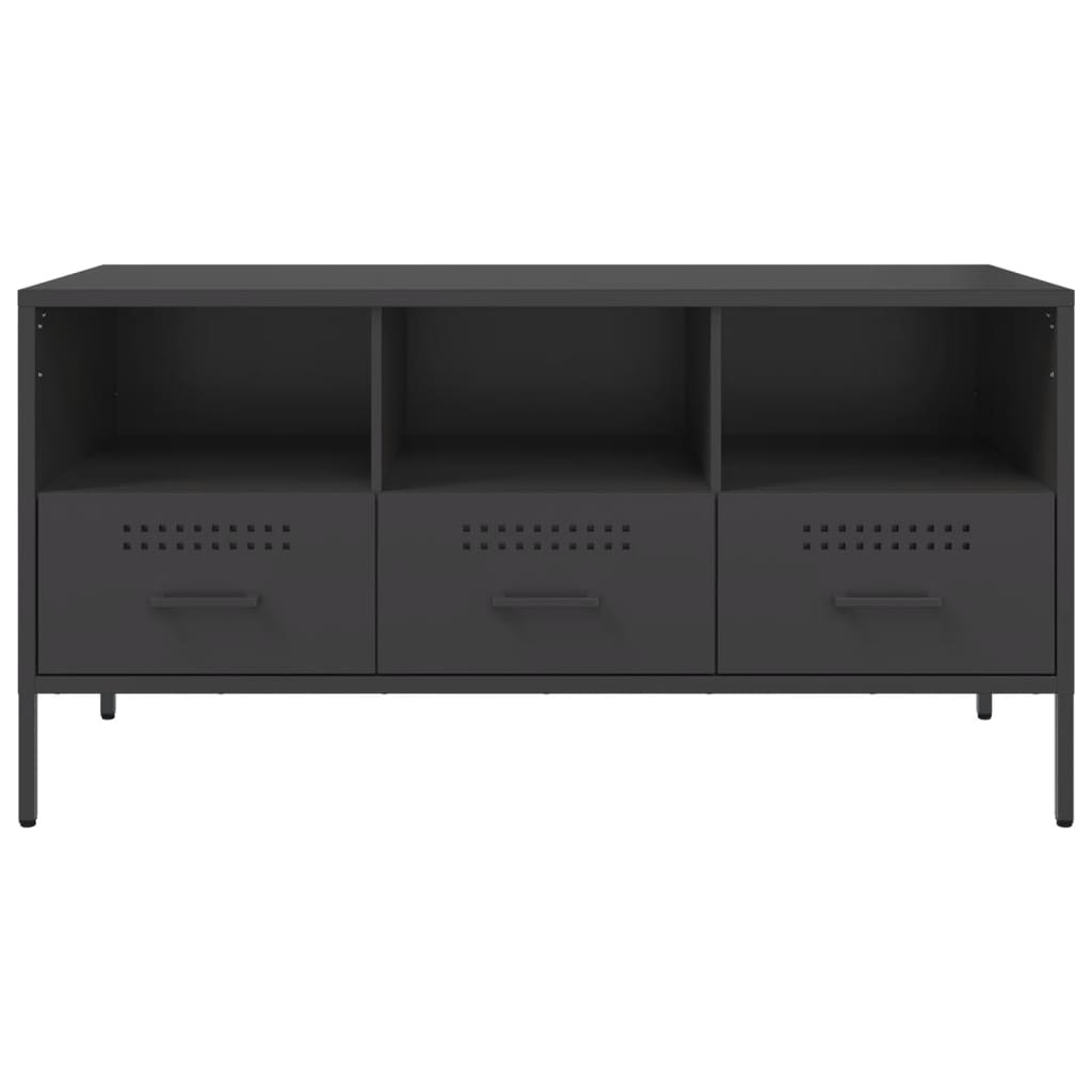 vidaXL TV Cabinet Black 100.5x39x50.5 cm Steel