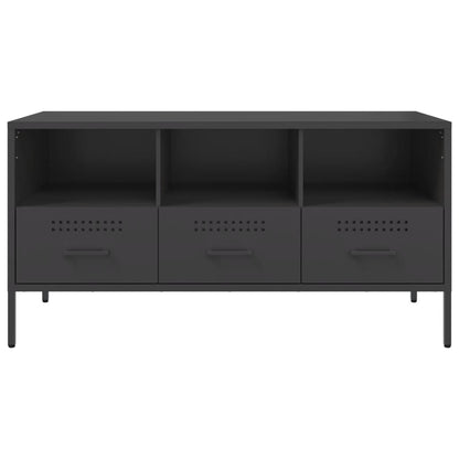 vidaXL TV Cabinet Black 100.5x39x50.5 cm Steel