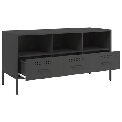 vidaXL TV Cabinet Black 100.5x39x50.5 cm Steel