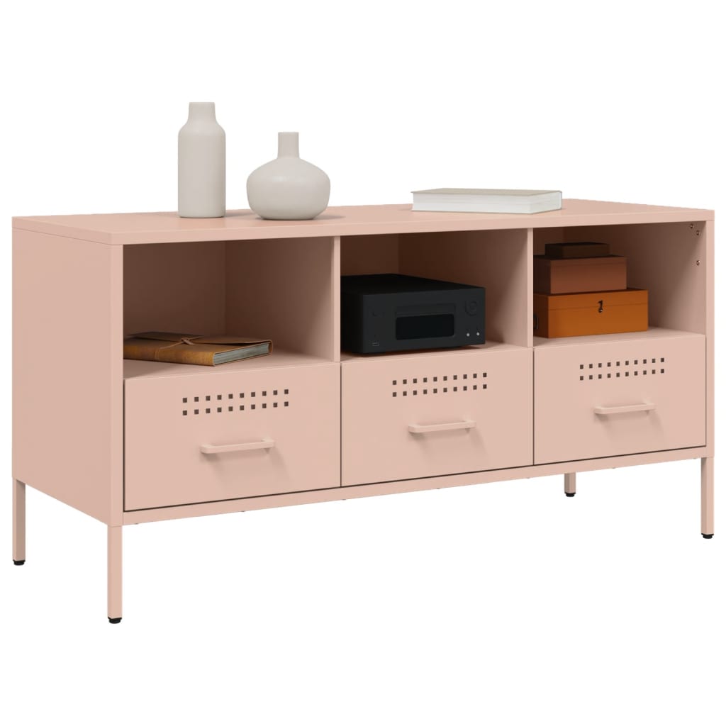 vidaXL TV Cabinet Pink 100,5x39x50,5 cm Steel