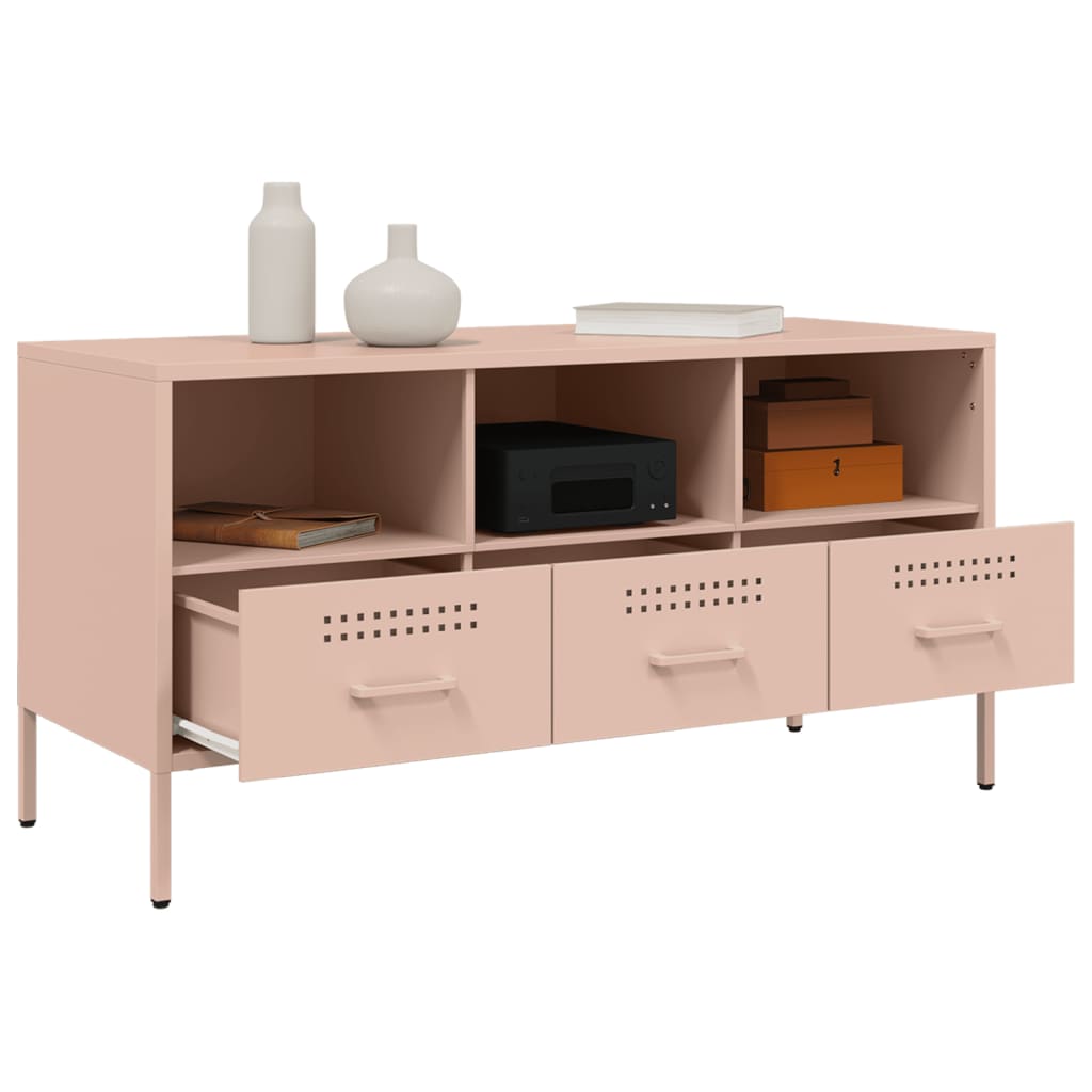 vidaXL TV Cabinet Pink 100,5x39x50,5 cm Steel