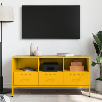 vidaXL TV Cabinet Mustard Yellow 100,5x39x50,5 cm Steel