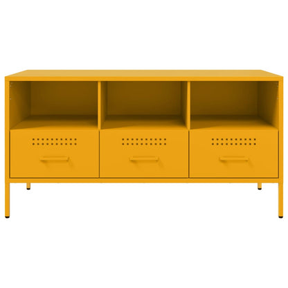 vidaXL TV Cabinet Mustard Yellow 100,5x39x50,5 cm Steel