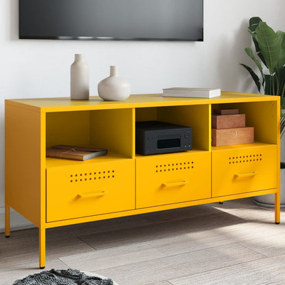 vidaXL TV Cabinet Mustard Yellow 100,5x39x50,5 cm Steel