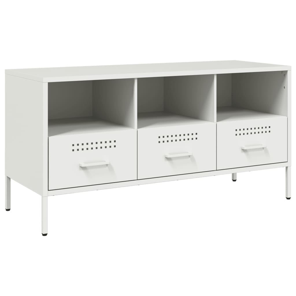 vidaXL TV Cabinet White 100,5x39x50,5 cm Steel