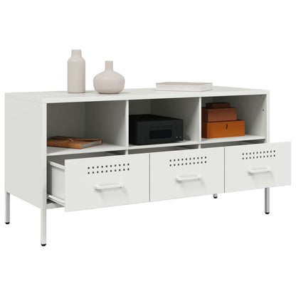 vidaXL TV Cabinet White 100.5x39x50.5 cm Steel