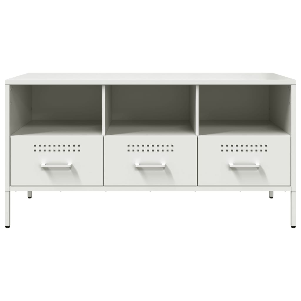 vidaXL TV Cabinet White 100.5x39x50.5 cm Steel