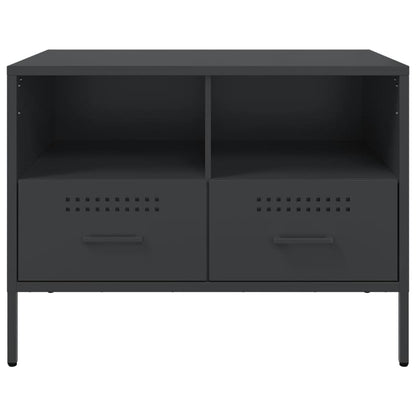 vidaXL TV Cabinet Black 68x39x50.5 cm Steel