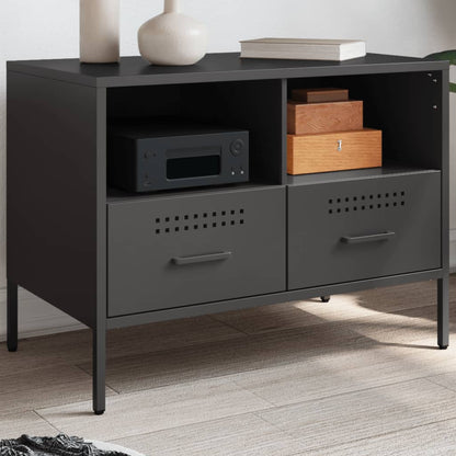 vidaXL TV Cabinet Black 68x39x50,5 cm Steel